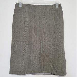Knee Length Pencil Skirt, Tweed Plaid, Lined & Tailored